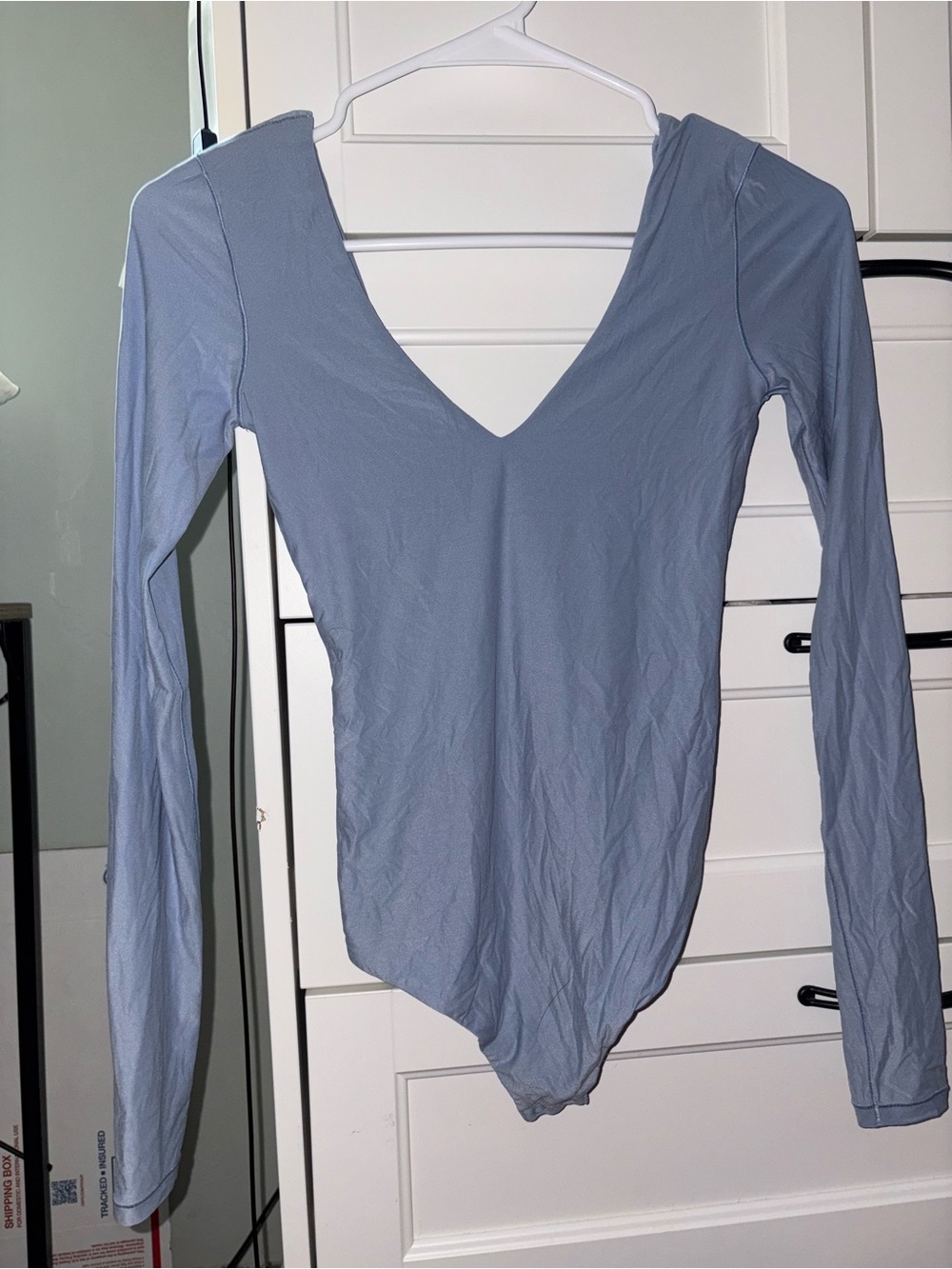 Aerie Long-Sleeve V-Neck Bodysuit XS